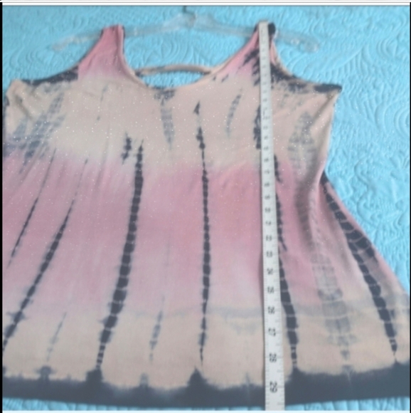 Raya Sun tie dye sleeveless tank top or swimsuit beach coverup, Pink coral peach - Picture 5 of 10